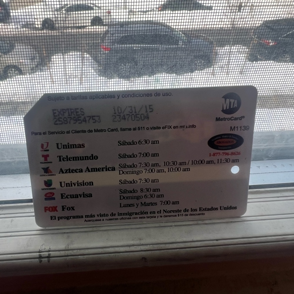 Immigration Presentation Version Of Mta Metrocards - Picture 3 of 3